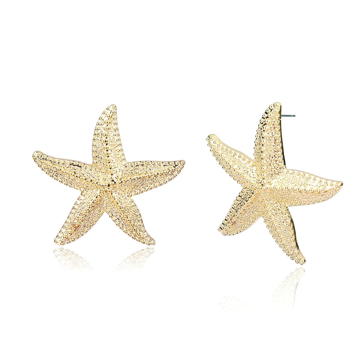 18K Gold-Plated Starfish Drop Earrings, gold stud earrings for women, elegant gift for her, lifestyle look