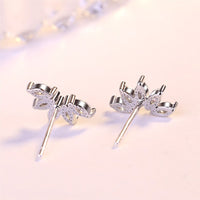 Crystal & Silver-Plated Marquise-Cut Wing Stud Earrings