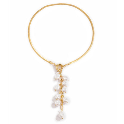 Pearl & 18K Gold-Plated Ear Of Wheat Pendant Necklace