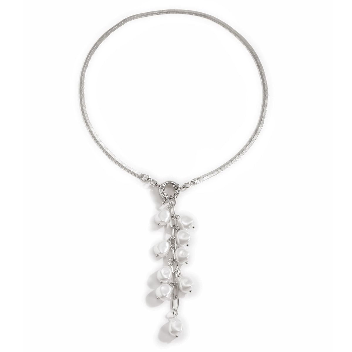 Pearl & Silver-Plated Ear Of Wheat Pendant Necklace