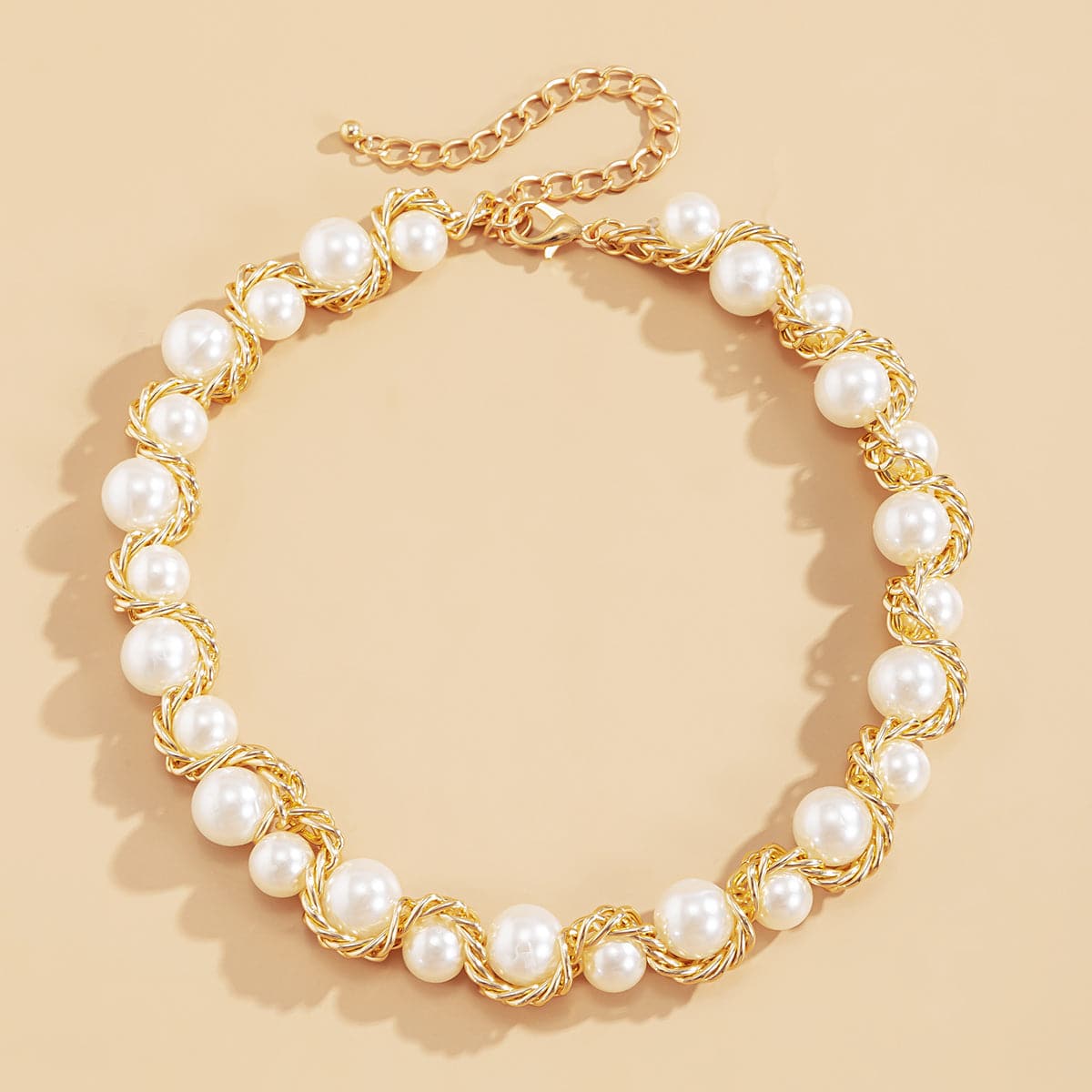 Pearl & 18K Gold-Plated Choker Necklace