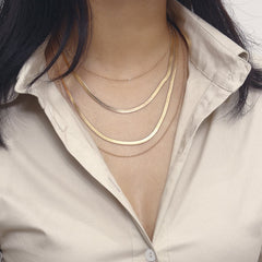 18K Gold-Plated Snake Chain Layered Necklace