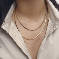 18K Gold-Plated Snake Chain Layered Necklace