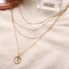 18K Gold-Plated Heart & Star Layered Pendant Necklace
