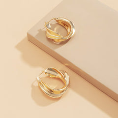 18K Gold-Plated Twist Huggie Earrings