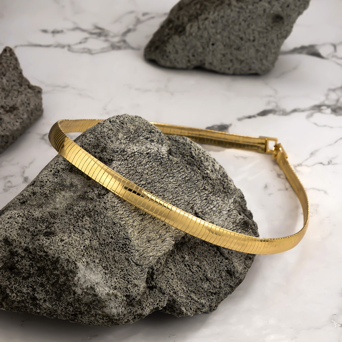 18K Gold-Plated Snake Chain Choker Necklace
