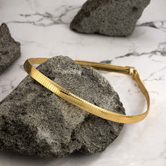 18K Gold-Plated Snake Chain Choker Necklace