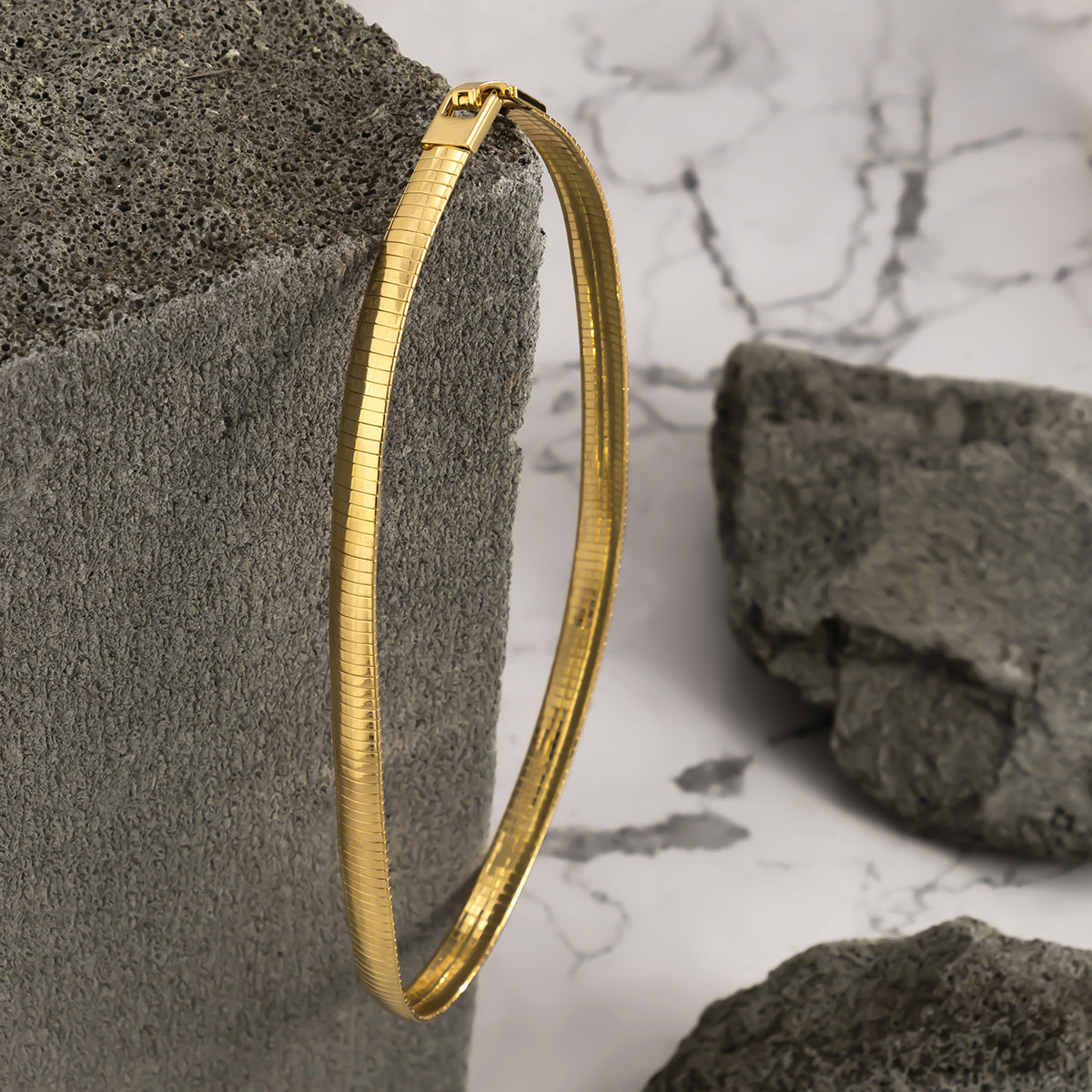 18K Gold-Plated Snake Chain Choker Necklace