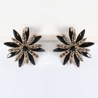 Cubic Zirconia & Crystal 18K Gold-Plated Floral Stud Earrings