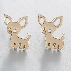 18K Gold-Plated Chihuahua Stud Earrings