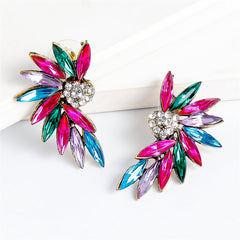 Colored Crystal & Cubic Zirconia 18K Gold-Plated Marquise Wing Drop Earrings