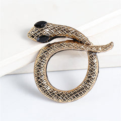 Cubic Zirconia & 18K Gold-Plated Snake Stud Earrings