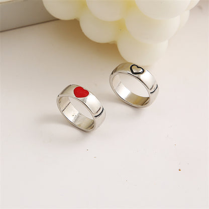 Red Enamel and Silver-Plated Heart Band Set, jewelry gift sets for women, everyday style, lifestyle look