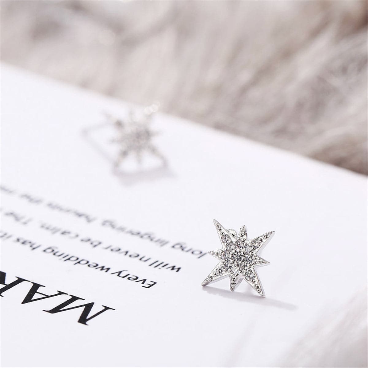 Cubic Zirconia & Silver-Plated Starburst Stud Earrings