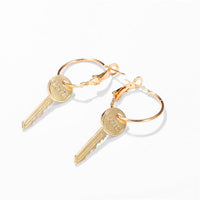 18k Gold-Plated 'Love' Key Drop Earrings