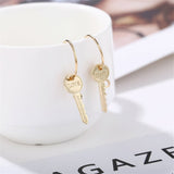 18k Gold-Plated 'Love' Key Drop Earrings