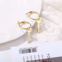 18k Gold-Plated 'Love' Key Drop Earrings