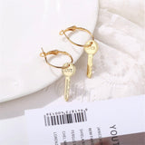 18k Gold-Plated 'Love' Key Drop Earrings
