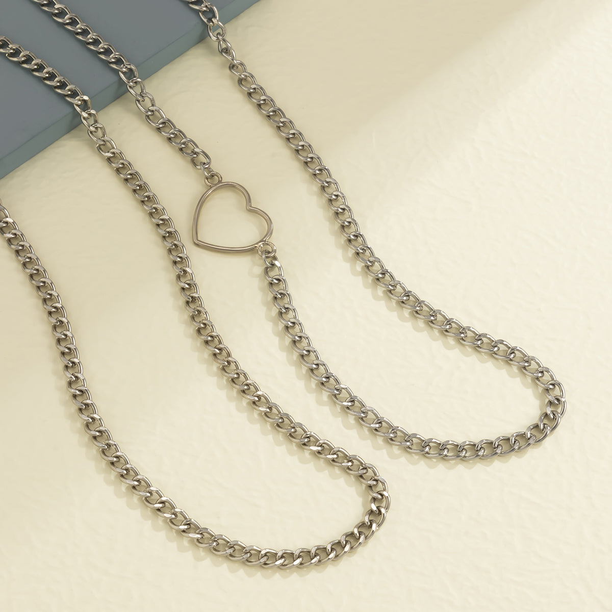 Silver-Plated Open Heart Waist Chain Set
