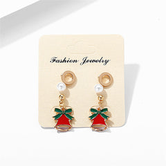 Pearl & Enamel 18K Gold-Plated Bell Drop Earring Set