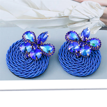 Blue Crystal and Cubic Zirconia Butterfly Drop Earrings, drop earrings for women, elegant gift for her, detail close-up