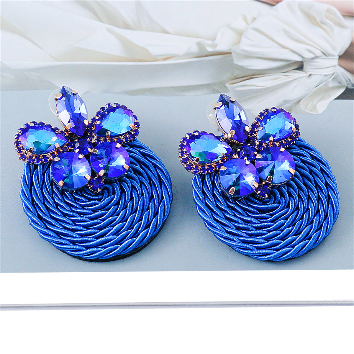 Blue Crystal and Cubic Zirconia Butterfly Drop Earrings, drop earrings for women, elegant gift for her, lifestyle look