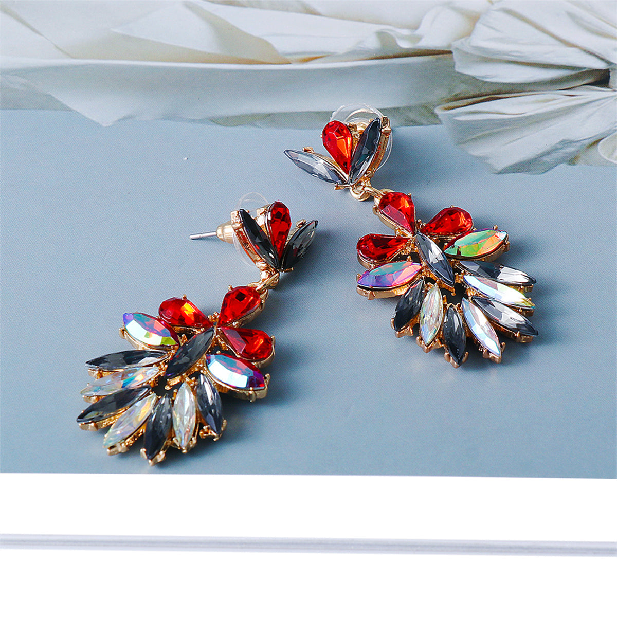 Red Crystal & 18K Gold-Plated Botany Drop Earrings