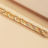 18K Gold-Plated Open Hexagon Chain Bracelet