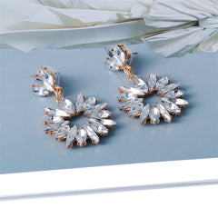 Crystal & 18K Gold-Plated Open Drop Earrings