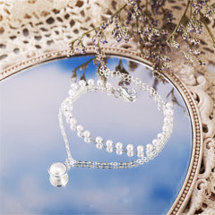 Pearl & Silver-Plated Layered Station Bracelet