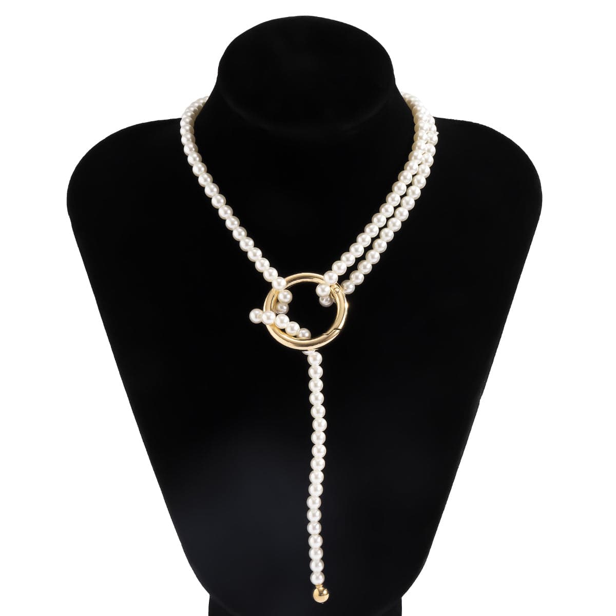 Pearl & 18K Gold-Plated Layered Lariat Necklace