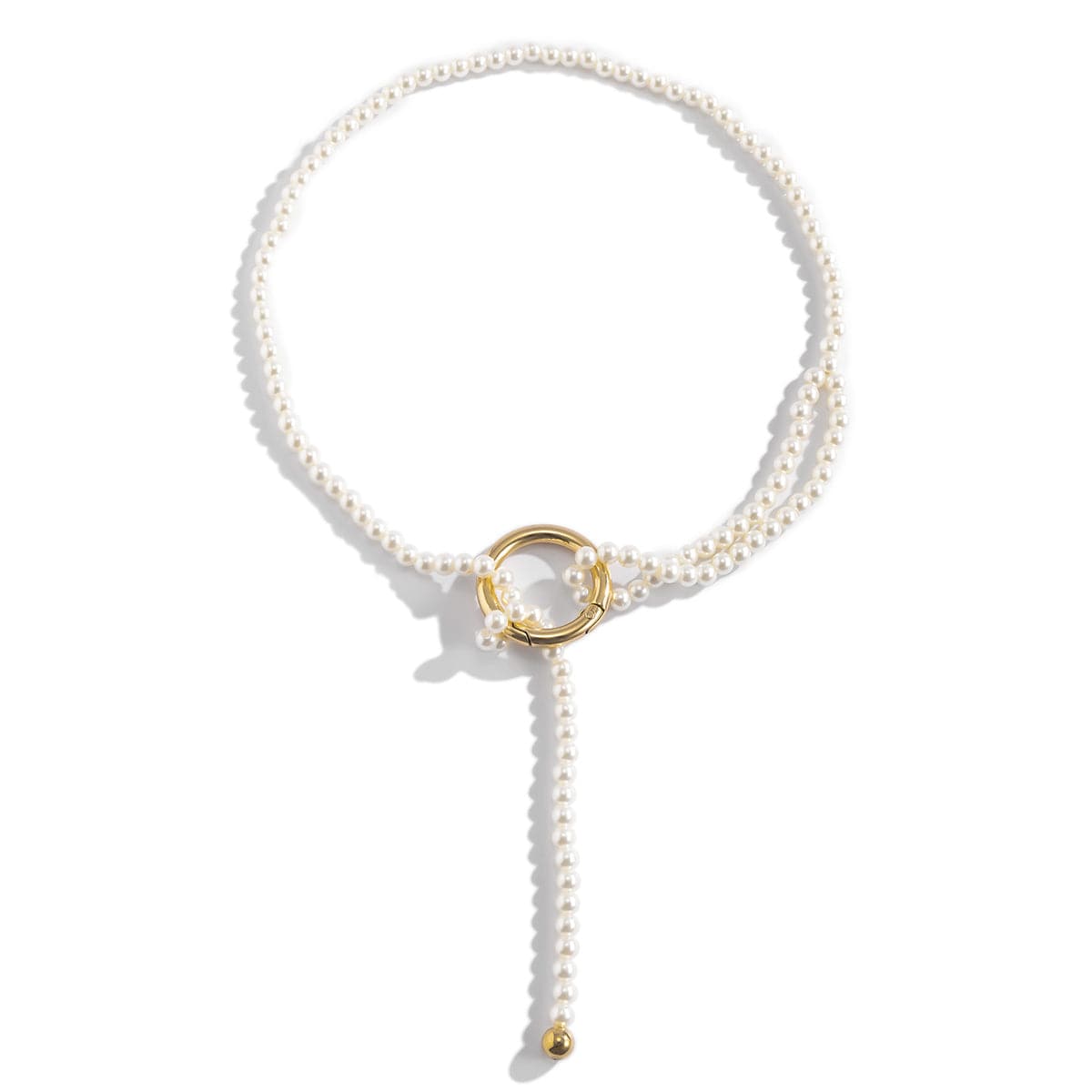 Pearl & 18K Gold-Plated Layered Lariat Necklace