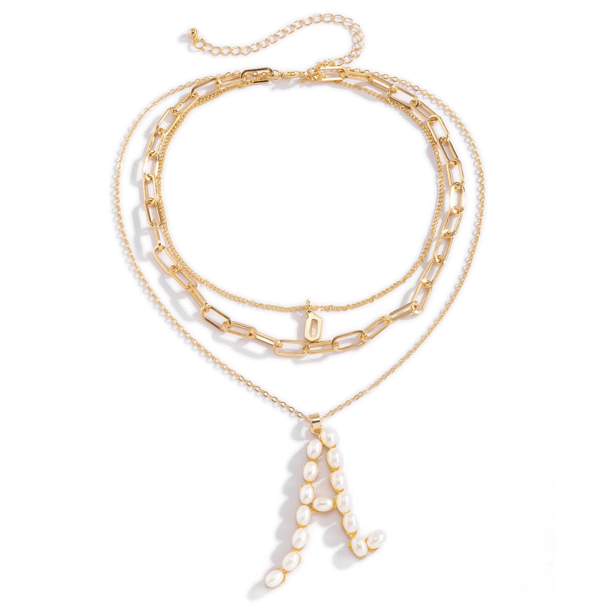 Pearl and 18K Gold-Plated 'A' Initial Pendant Necklace, gold pendant necklace for women, botanical inspired, lifestyle look