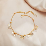 Goldtone Butterfly Station Anklet