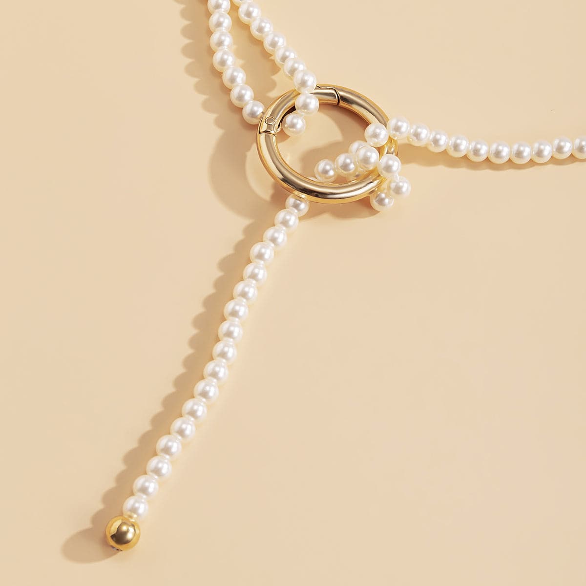 Pearl & 18K Gold-Plated Layered Lariat Necklace