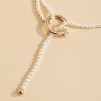 Pearl & 18k Gold-Plated Layered Lariat Necklace