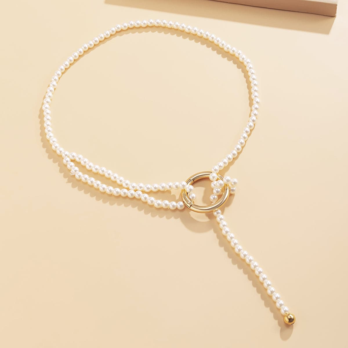 Pearl & 18K Gold-Plated Layered Lariat Necklace