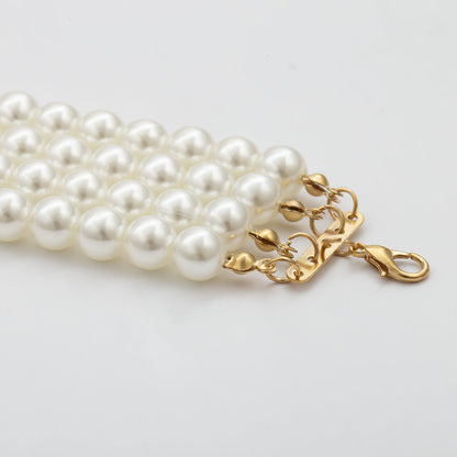 Pearl & 18K Gold-Plated Layered Choker Necklace