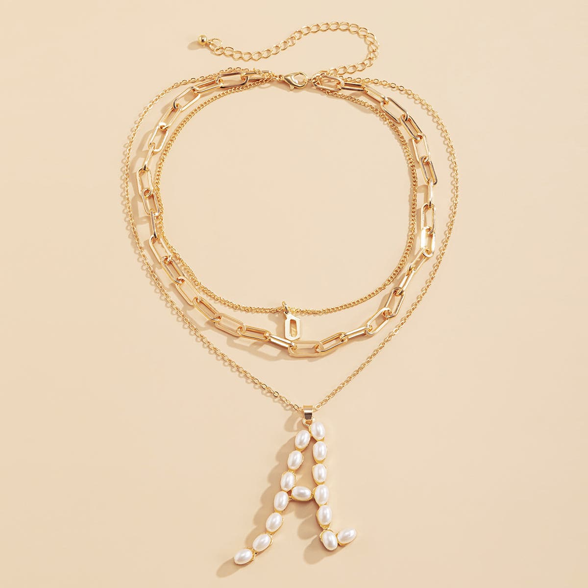 Pearl & 18K Gold-Plated 'A' Initial Pendant Necklace