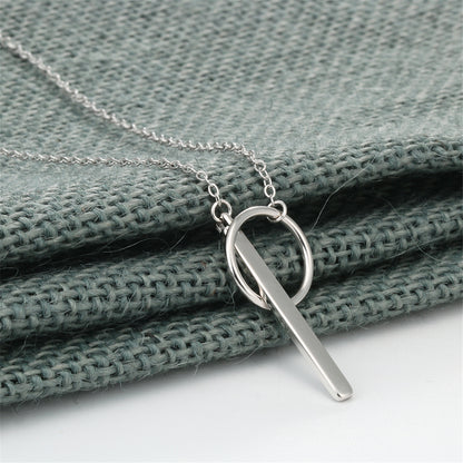 Sterling Silver Lariat Necklace, silver pendant necklace for women, everyday style, side view