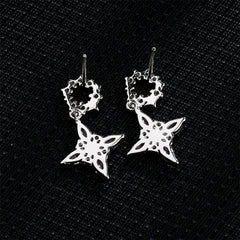 Cubic Zirconia & Crystal Silver-Plated Clover Marquise Drop Earrings