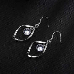 cubic zirconia & Fine Silver-Plated Twisted Drop Earrings - streetregion