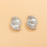 Silver-Plated Shell Stud Earrings