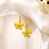 Yellow Acrylic & Cubic Zirconia 18K Gold-Plated Flower Drop Earrings