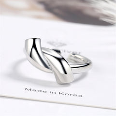 Silver-Plated Geometric Open Ring