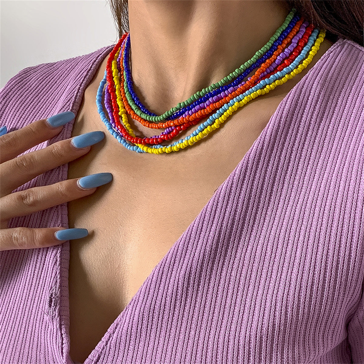 Multicolor Howlite & 18K Gold-Plated Beaded Necklace Set