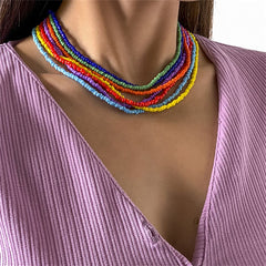 Multicolor Howlite & 18K Gold-Plated Beaded Necklace Set