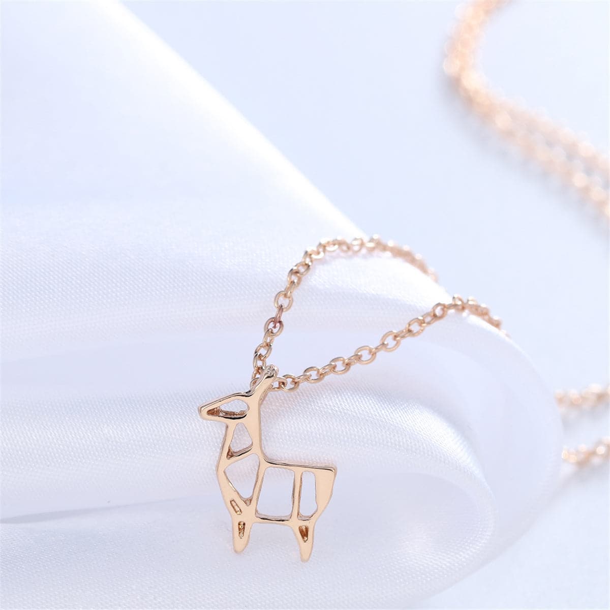 18K Gold-Plated Open Goat Pendant Necklace