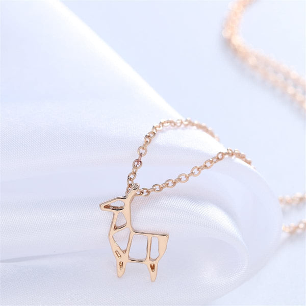 Goldtone Open Goat Pendant Necklace