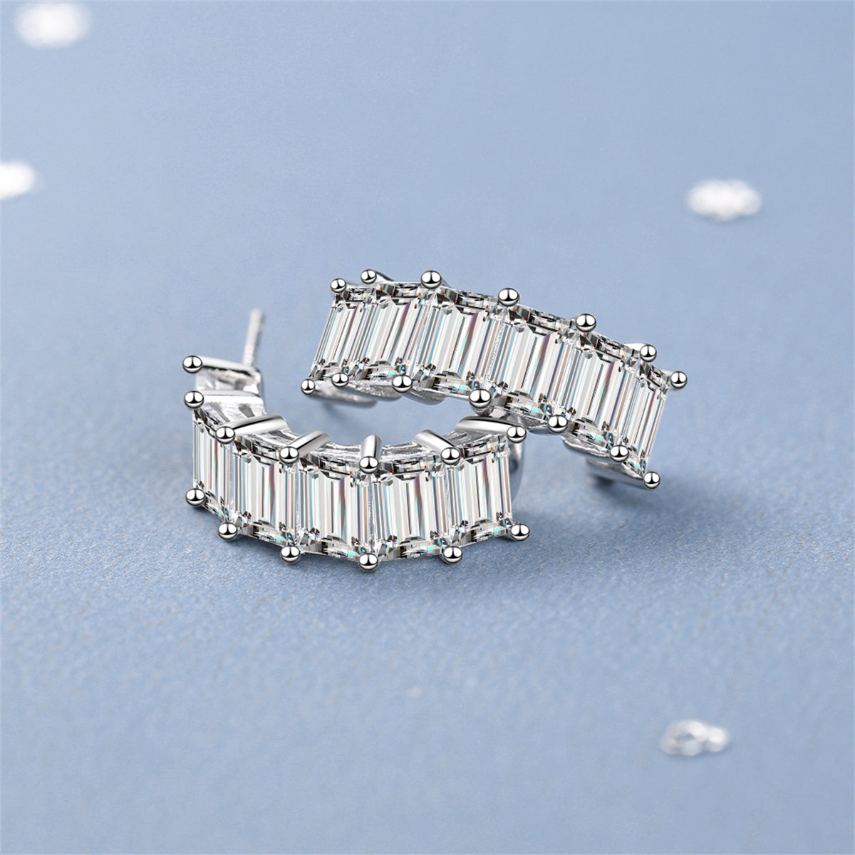 Crystal and Silver-Plated Huggie Earrings, silver huggie earrings, everyday style, lifestyle look